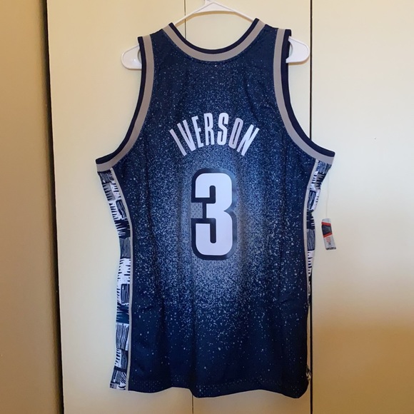 Allen Iverson Georgetown Gradient Mitchell & Ness Swingman Jersey | Size XL & 2X - Picture 3 of 9